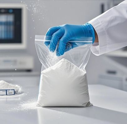 Produit de traitement de l'eau de qualité eau potable PAC en blanc ou en solides jaunâtres